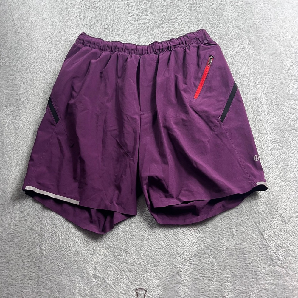 Lululemon Surge Shorts Lined Mens Purple Running Athletic Training 6 Inch Inseam